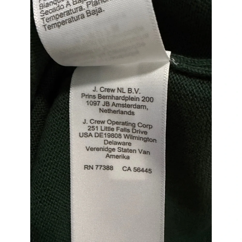J. Crew Cotton Crewneck Sweater Tee Hunter Green Knit M